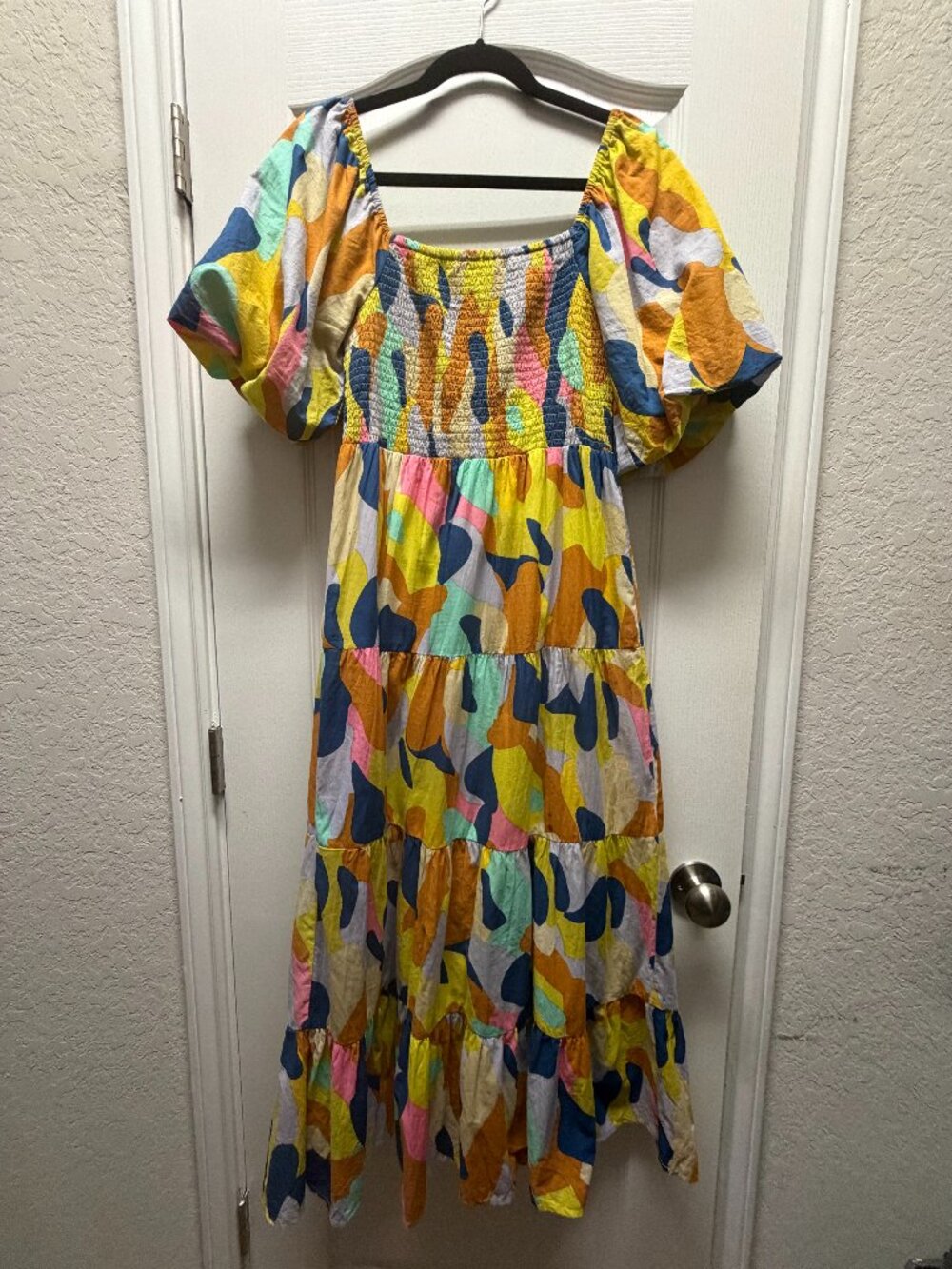 TMHL Smocked Puff Sleeve Midi Dress Size S